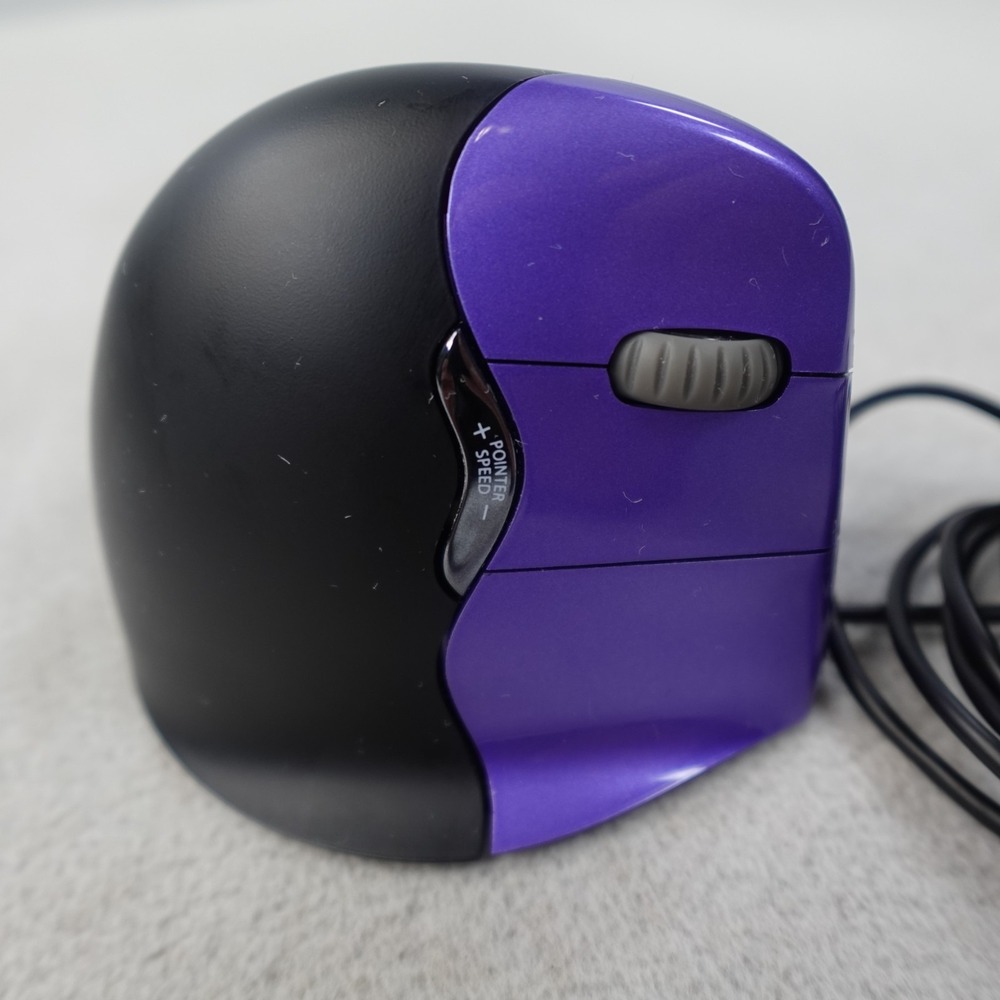 Evoluent VerticalMouse 4 Small VM4S Ergonomic Wired USB Mouse Purple Right Hand